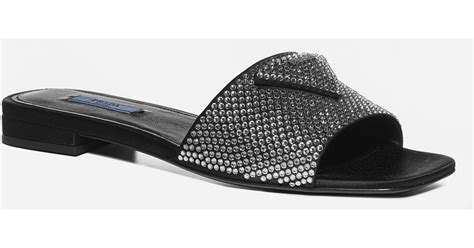 prada crystal embellished sandals|crystal embellished prada slides.